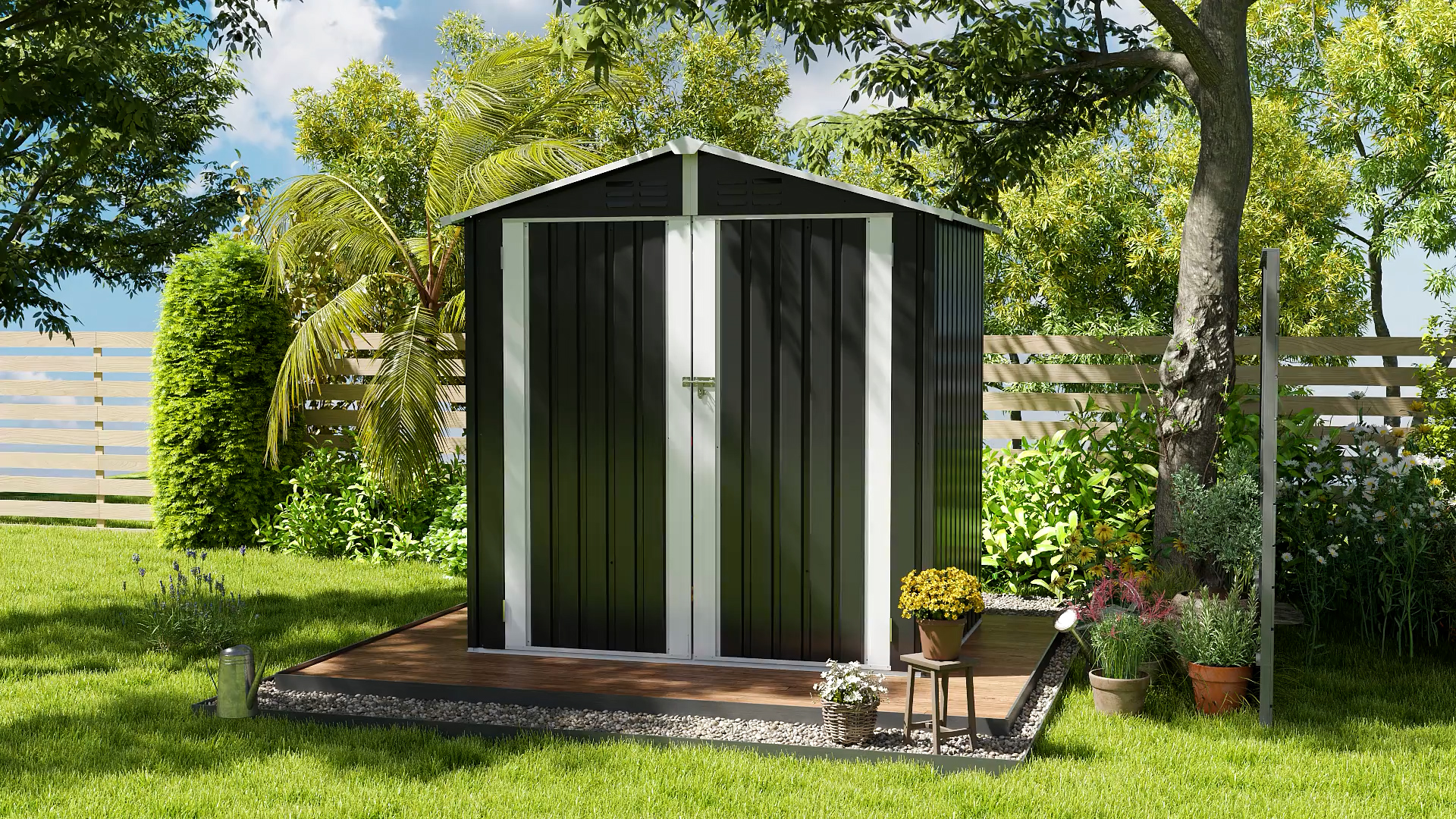 Amazon.com : DWVO 6x4ft Outdoor Storage Shed with Window, Metal